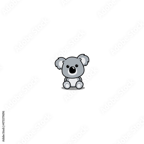 Cute koala sitting cartoon, vector illustration