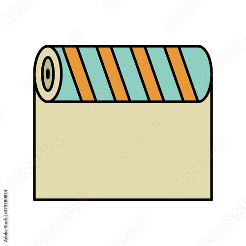 Roll wallpaper icon vector. Flat color illustration