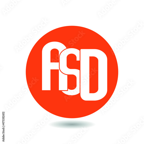 Modern letter ASD logo design stock vector design
