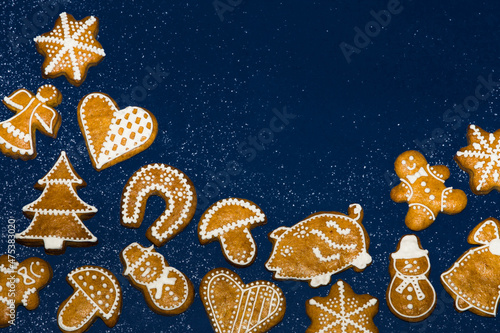 christmas baking on blue sky