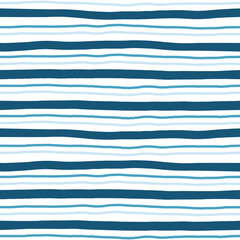 Sierkussen Schilder en tekenlijnen patronen Blauwe horizontale strepen marine stijl  © FRESH TAKE DESIGN