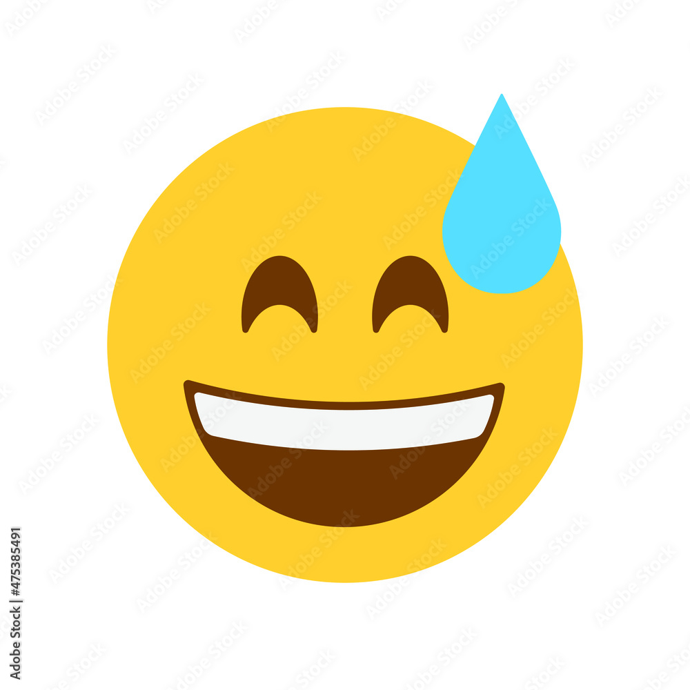 Grinning Face with Sweat vector illustration Grinning Face with Sweat vector illustration