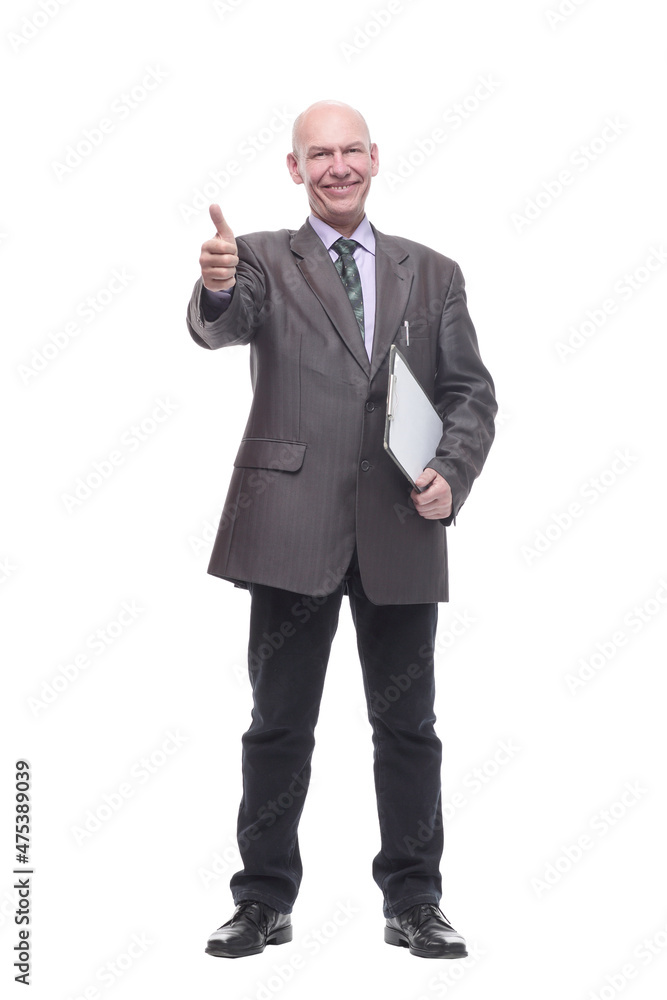 Executive business man with clipboard. isolated on a white Executive business man with clipboard. isolated on a white
