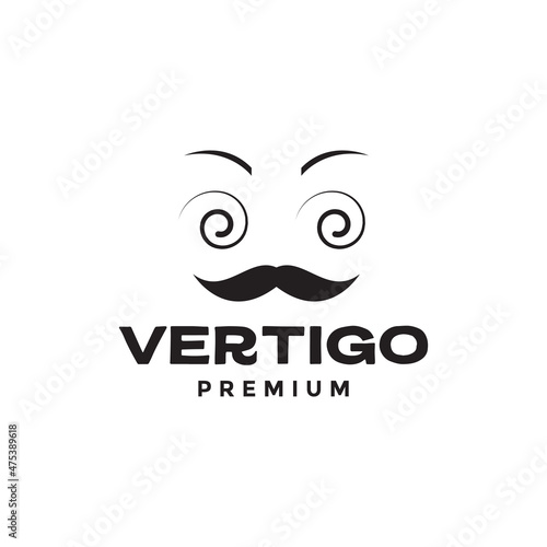 man face vertigo eyes logo design vector graphic symbol icon sign illustration creative idea