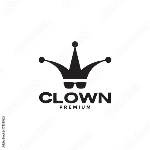face clown with sunglasses logo design vector graphic symbol icon sign illustration creative idea