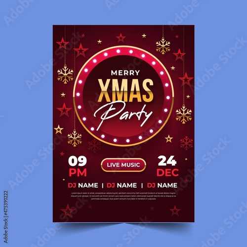 christmas party poster template vector design illustration