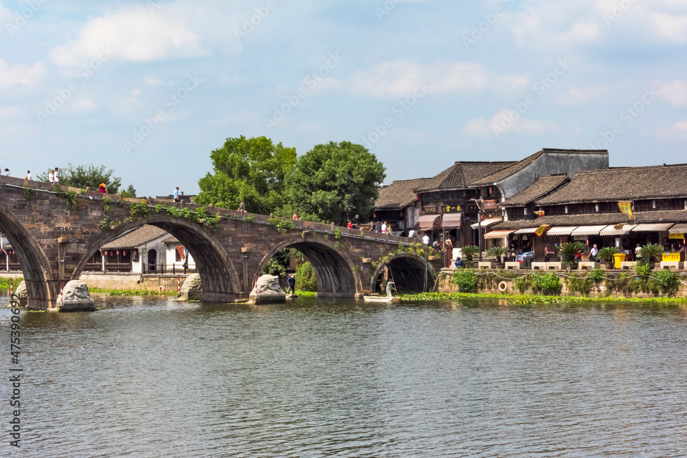 Guangji Bridge on the Grand Canal, Tangqi Ancient Town, Hangzhou, Zhejiang Province, China