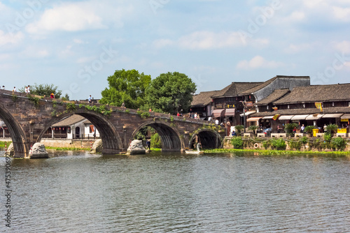 Guangji Bridge on the Grand Canal, Tangqi Ancient Town, Hangzhou, Zhejiang Province, China