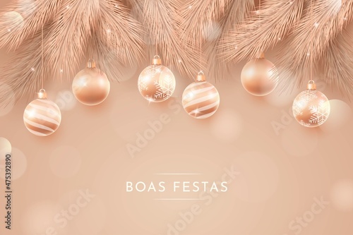 realistic boas festas concept vector design illustration