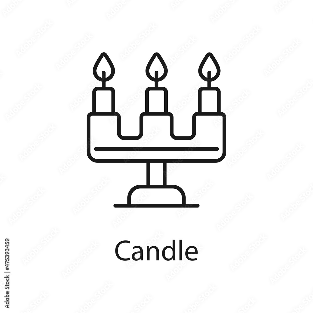 Candle vector outline icon for web isolated on white background EPS 10 file Candle vector outline icon for web isolated on white background EPS 10 file
