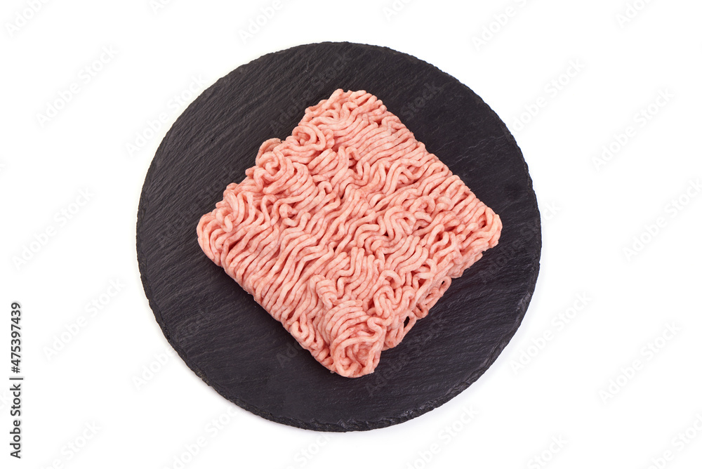 Pork Minced meat, isolated on white background. Pork Minced meat, isolated on white background.