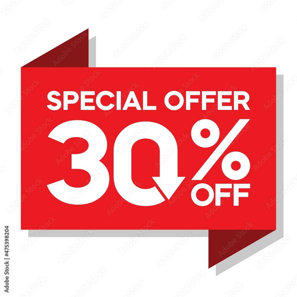Special offer discount up to 30 percent, banner template design, special offer discount sales promotion. vector template illustration Special offer discount up to 30 percent, banner template design, special offer discount sales promotion. vector template illustration