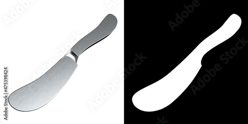 Fotografie, Tablou 3D rendering illustration of a butter knife