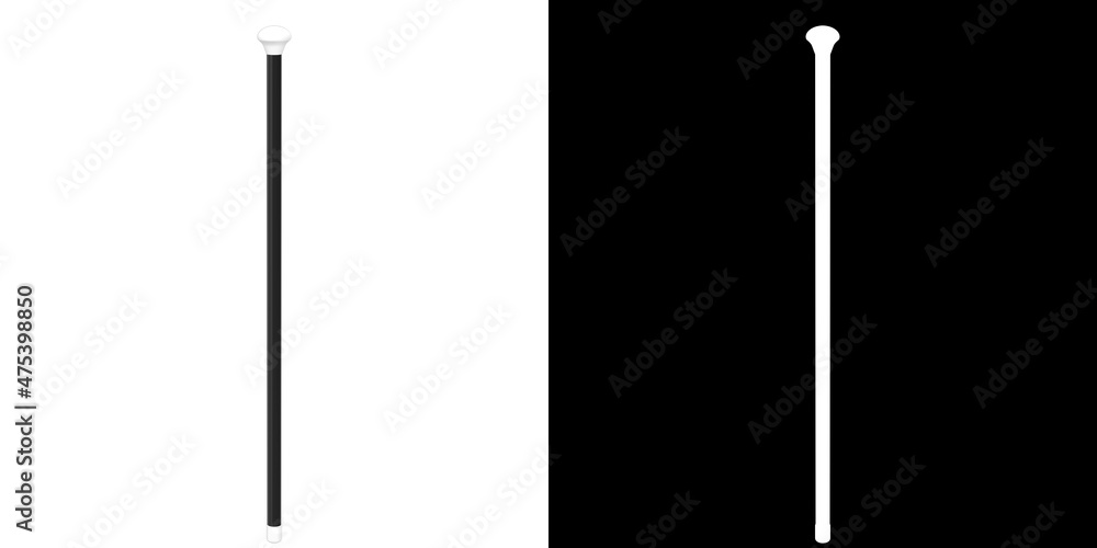3D rendering illustration of a cabaret dance cane stick 3D rendering illustration of a cabaret dance cane stick
