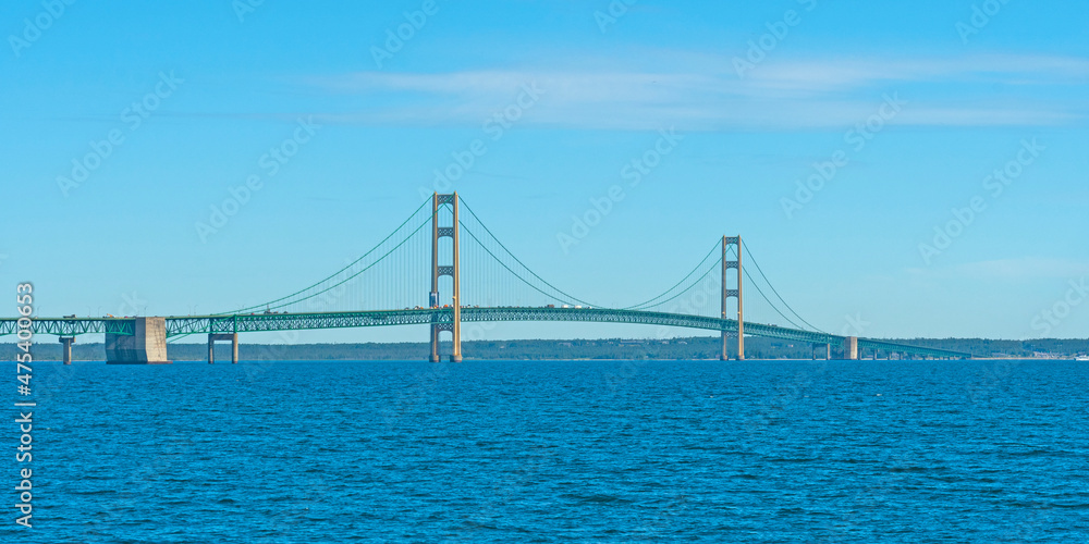 The Mackinac Bridge on a Clear Summer Day