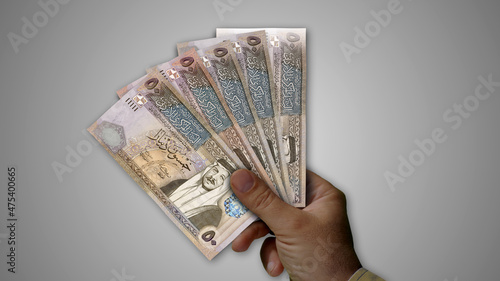 Jordan Dinar growing pile of money in hand concept 3d illustration