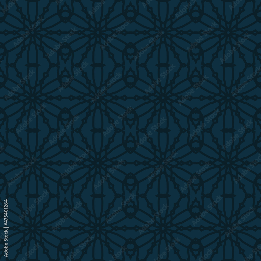 Geometric seamless pattern on a dark blue background. Vector illustration. Geometric seamless pattern on a dark blue background. Vector illustration.