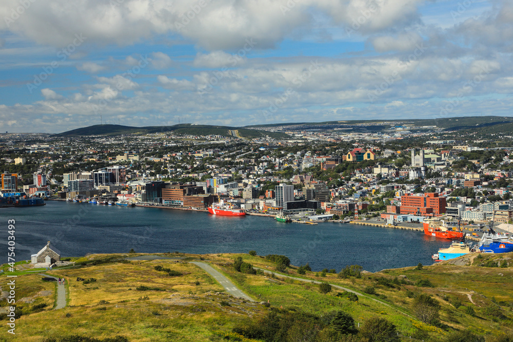 Canada, Newfoundland, St. John's city viewed from Signal Hill