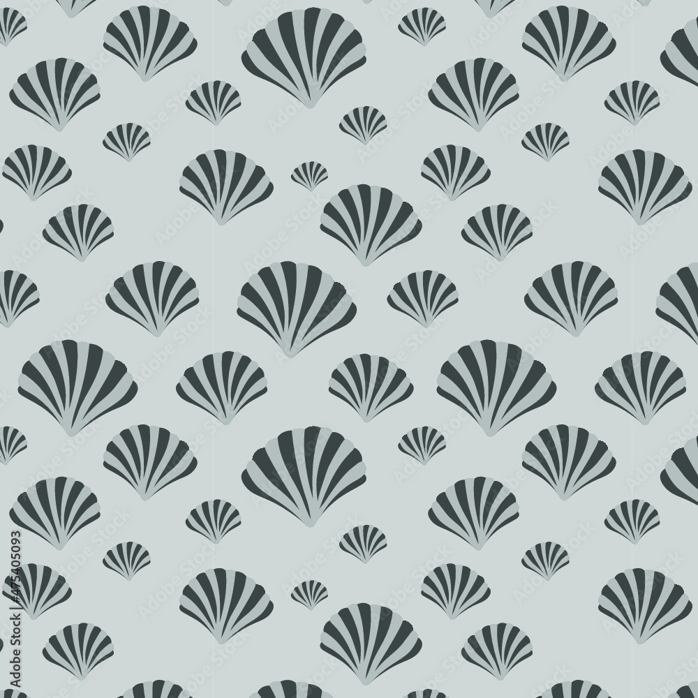 Seamless pattern with seashells Pattern design for fabric, textile, scrapbooking, wallpaper, wrapping paper and other surface pattern design.