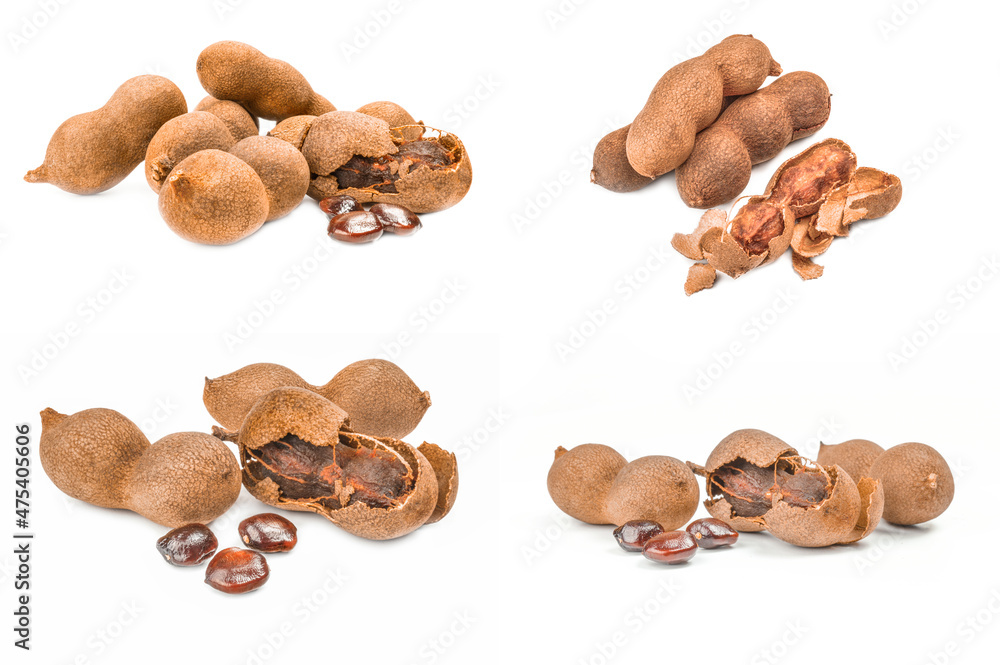 Set of Tamarind on a white background Set of Tamarind on a white background