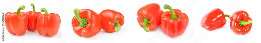 Group of bulgarian peppers on a isolated white background Group of bulgarian peppers on a isolated white background
