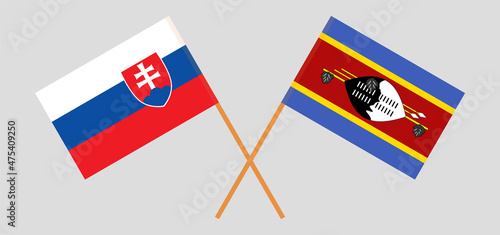 Photography Crossed flags of Slovakia and Eswatini