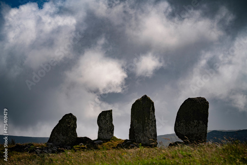 Europe, Ireland, Waterville. Eightercua stone row.