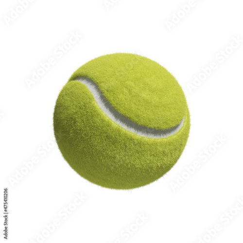 Tennis ball isolated on white - 3D render © popfish
