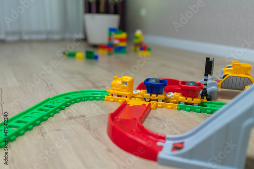 game railway in house on the floor