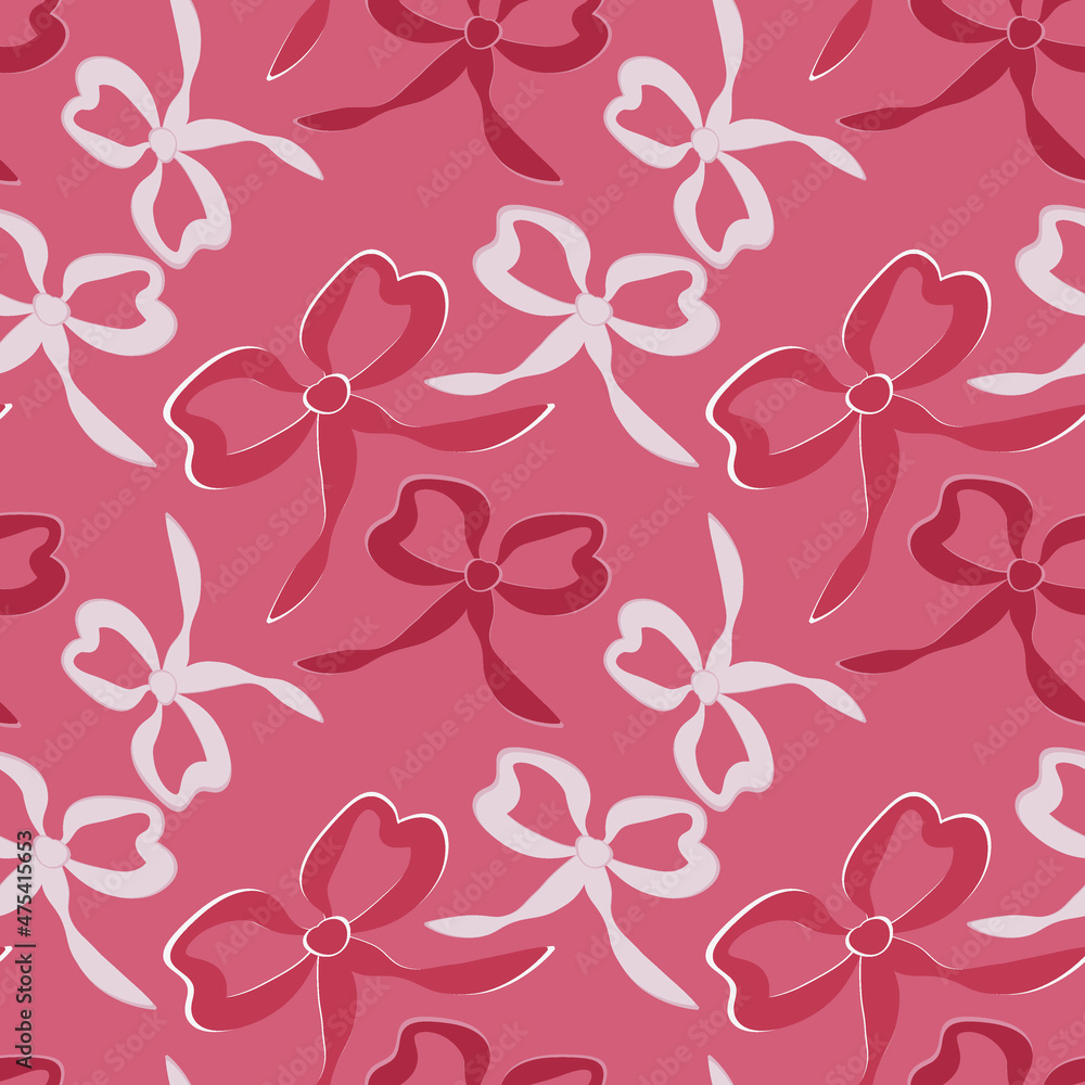 A seamless pattern on a square background is a ribbon bow A seamless pattern on a square background is a ribbon bow
