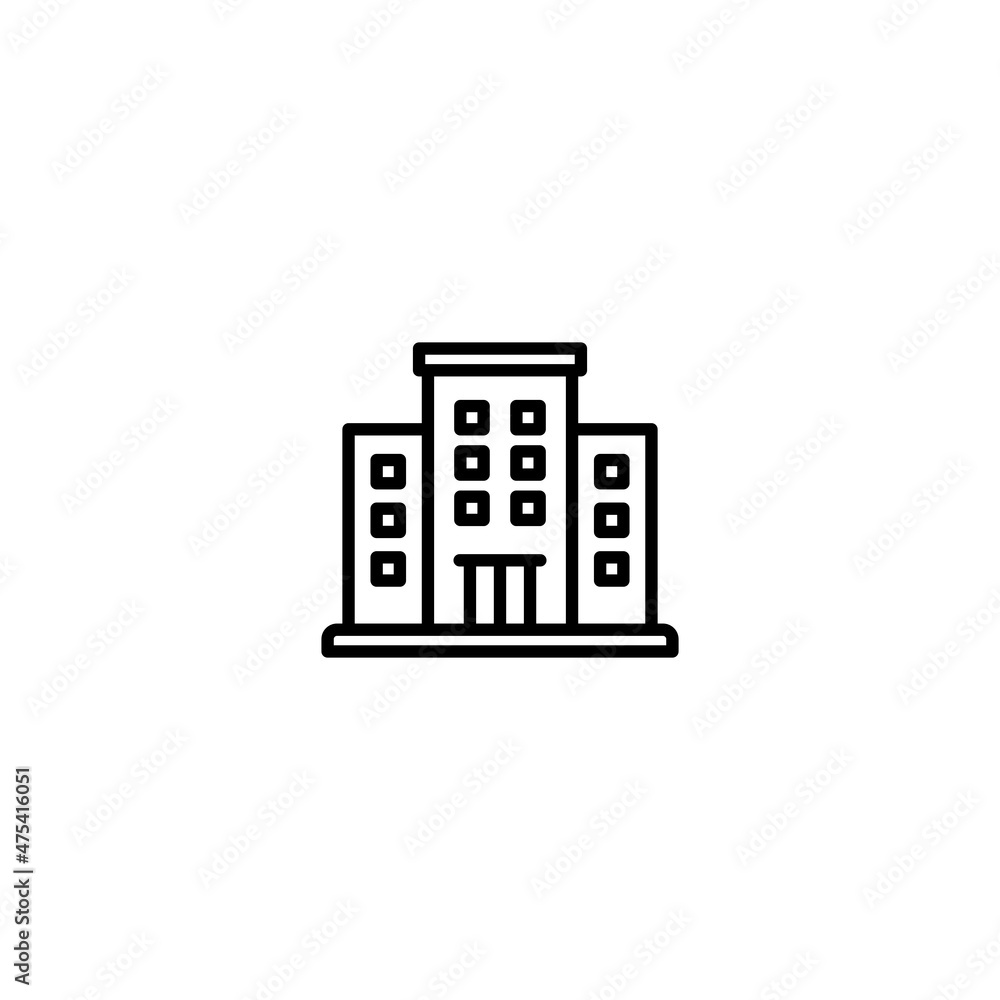 Hotel building icon vector for web