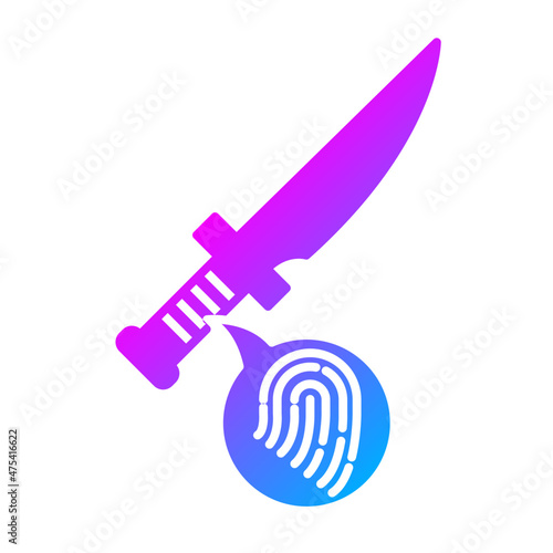 Knife and fingerprint icon