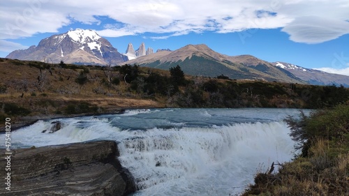 Salto Grande waterfall, Paine river, Torres del Paine National Park, Chile.
