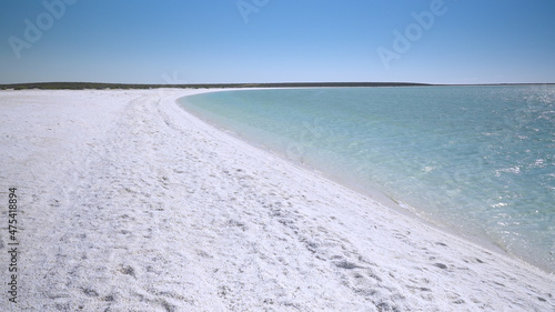 afternoon view of shell beach at shark bay in western australia
