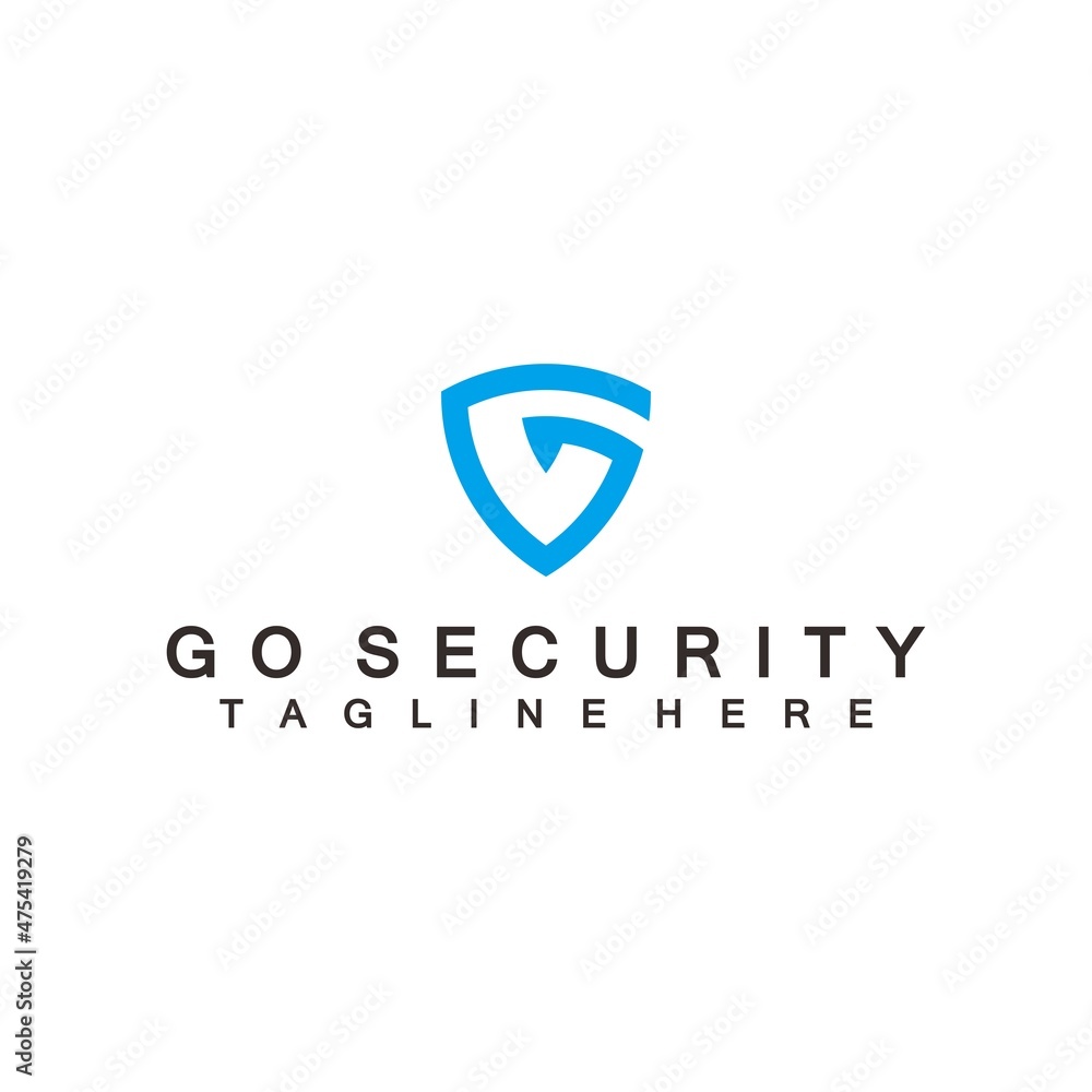 Graphic design logo of the shield symbol with the unified letter G, looks simple, luxurious and serious Graphic design logo of the shield symbol with the unified letter G, looks simple, luxurious and serious