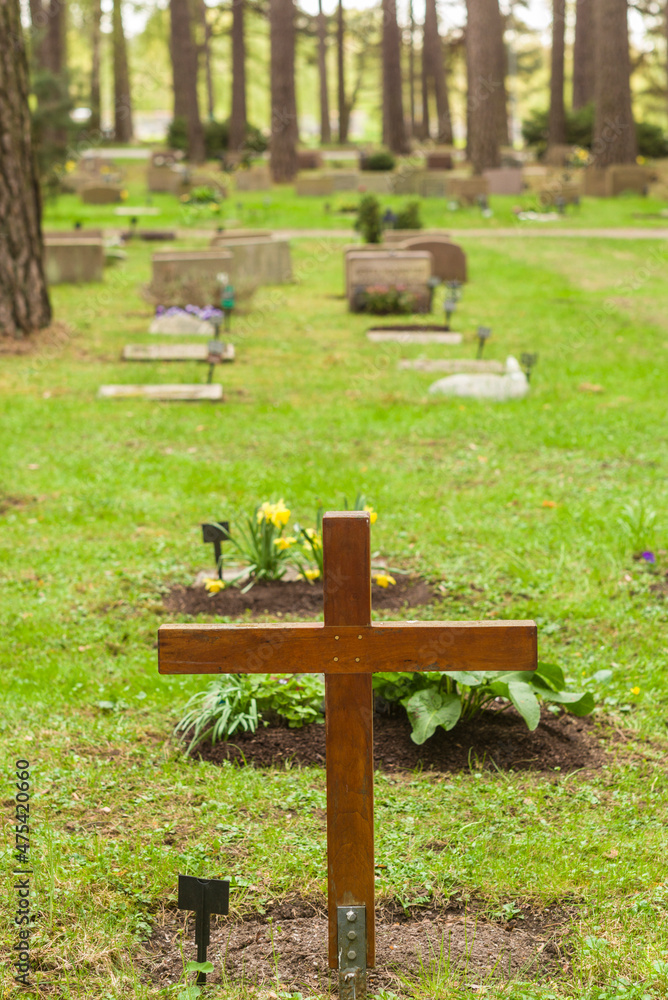 Sweden, Stockholm, Skogskyrkogarden Cemetery, details Sweden, Stockholm, Skogskyrkogarden Cemetery, details