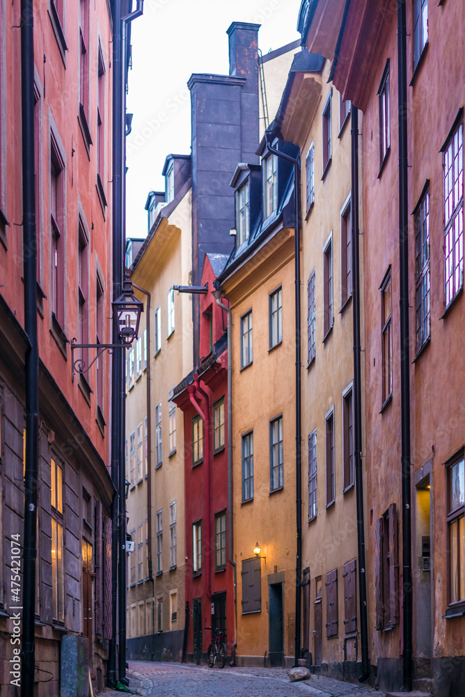 Sweden, Stockholm, Gamla Stan, Old Town, Royal Palace, old town street