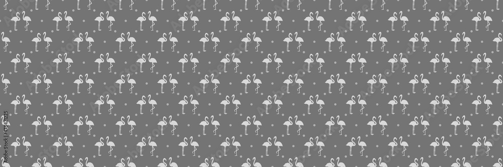 Seamless texture with flamingos and dots. Abstract polka pattern. Dotted background. Cartoon birds. Love texture. Valentine's day Seamless texture with flamingos and dots. Abstract polka pattern. Dotted background. Cartoon birds. Love texture. Valentine's day