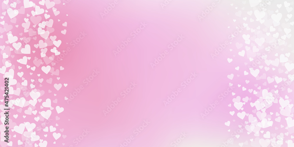 White heart love confettis. Valentine's day border White heart love confettis. Valentine's day border