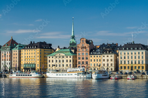 Sweden, Stockholm, Gamla Stan, Old Town, old town skyline, morning