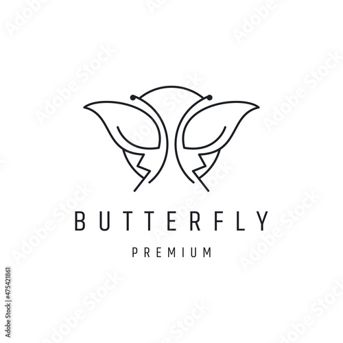 Butterfly logo line logotype design icon design template 