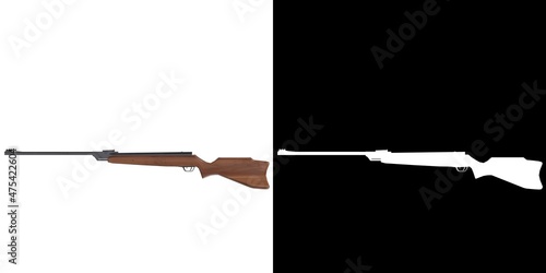 3D rendering illustration of a carabine rifle