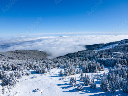 Aerial Winter view of Vitosha Mountain, Bulgaria © Stoyan Haytov