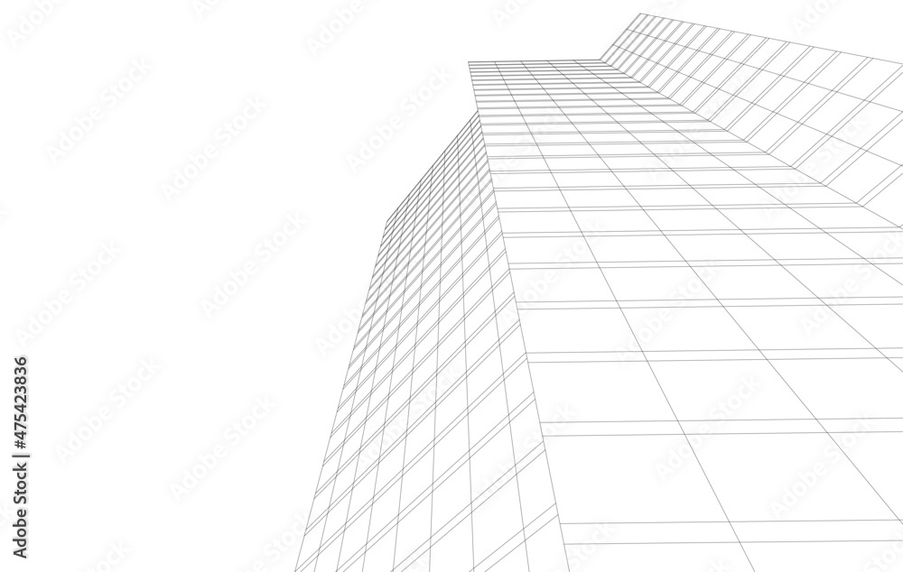 abstract architecture building vector illustration