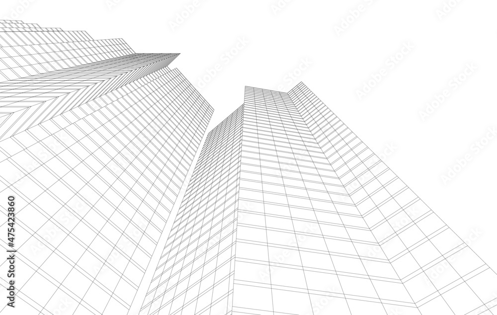 abstract architecture building vector illustration