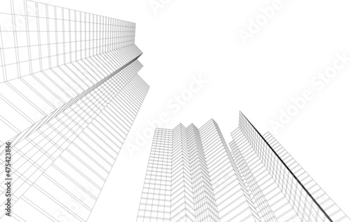 abstract architecture building vector illustration