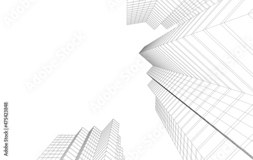 abstract architecture building vector illustration