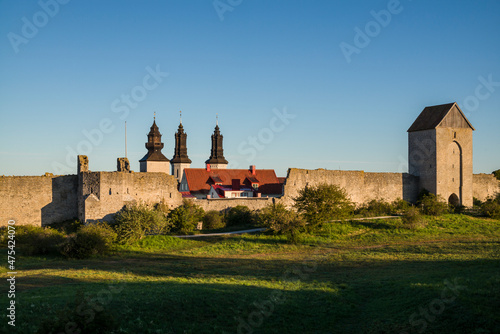 Sweden, Gotland Island, Visby, 12th century city wall, most complete medieval city wall in Europe, Osterport Tower
