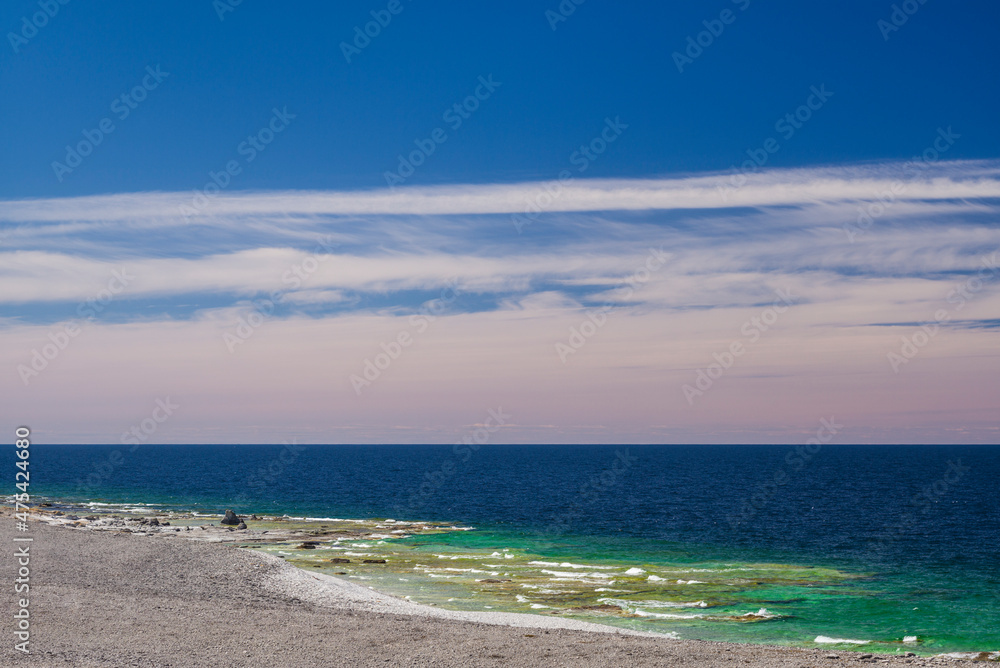 Sweden, Faro Island, Langhammars Area, coastal view