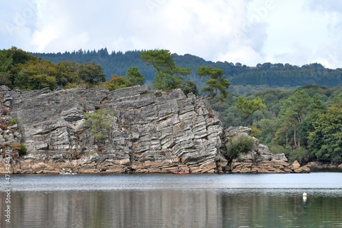 Beautiful view on the Guerledan lake in Brittany. France photo